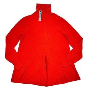 Joseph A Sweater Women's‎ Medium Orange Cowl Neck Pullover Split Front Stretch